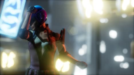 Future-woman-cyberpank-concept-with-neon-city-lights